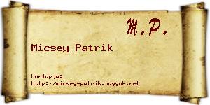 Micsey Patrik névjegykártya