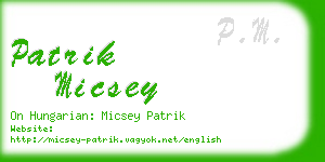 patrik micsey business card